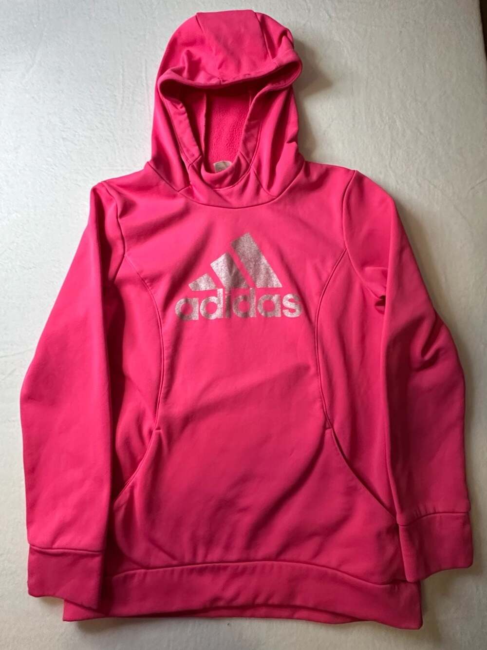 Adidas Girls' Magenta BOS Fleece Hooded Pullover Size L (14)